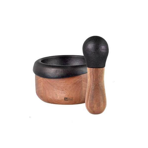 Adhoc Mortar & Pestle 13cm Cast - Iron & Wood, , large image number 0