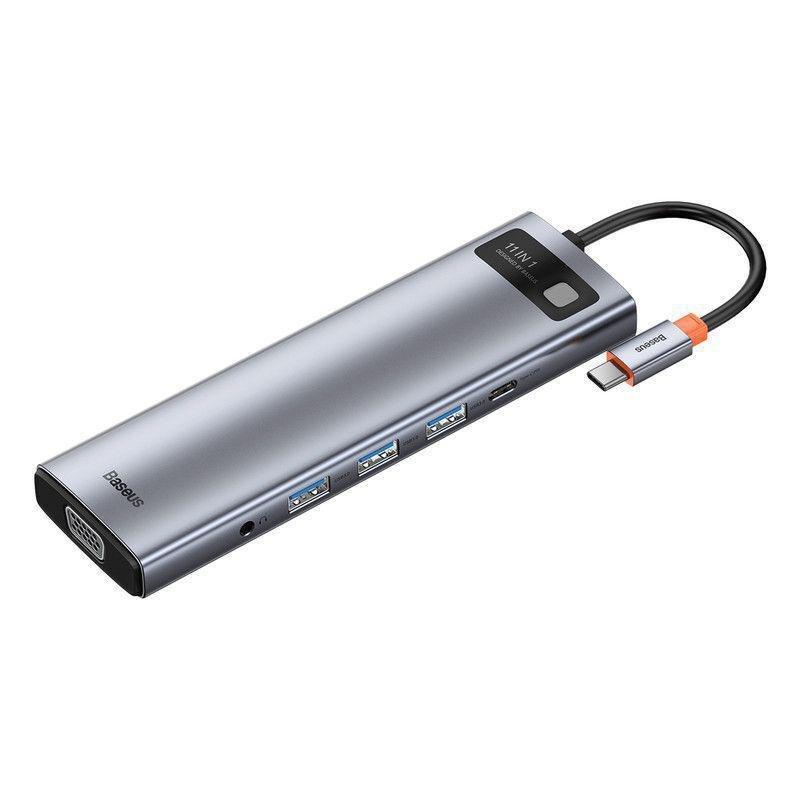 Baseus Metal Gleam Series 11-in-1 Multifunctional Type-C HUB Docking Station - Space Gray, , large image number 3