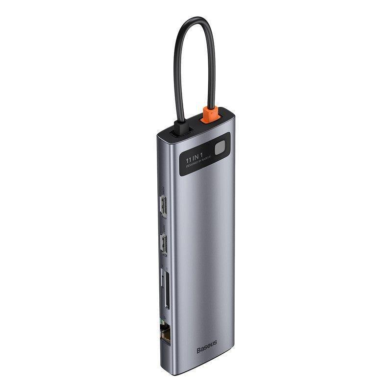 Baseus Metal Gleam Series 11-in-1 Multifunctional Type-C HUB Docking Station - Space Gray, , large image number 4