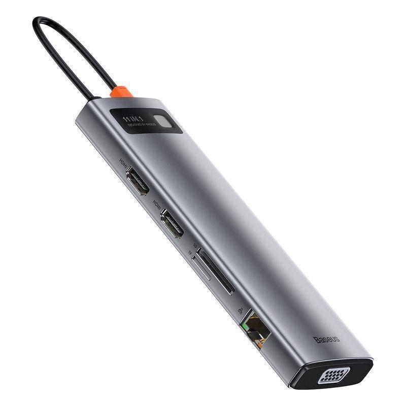 Baseus Metal Gleam Series 11-in-1 Multifunctional Type-C HUB Docking Station - Space Gray, , large image number 5