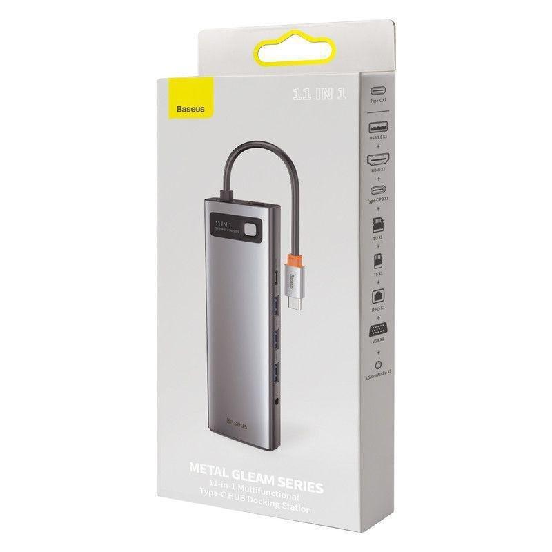 Baseus Metal Gleam Series 11-in-1 Multifunctional Type-C HUB Docking Station - Space Gray, , large image number 7