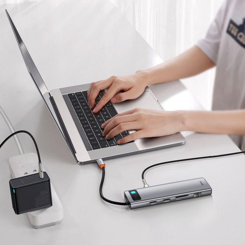 Baseus Metal Gleam Series 11-in-1 Multifunctional Type-C HUB Docking Station - Space Gray, , large image number 10