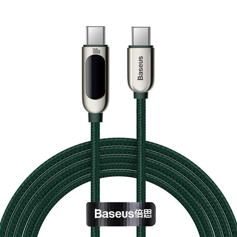 Baseus Display Fast Charging Data Cable Type-C to Type-C 100W 2m - Green, , large image number 0