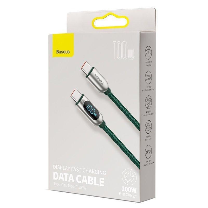 Baseus Display Fast Charging Data Cable Type-C to Type-C 100W 2m - Green, , large image number 1