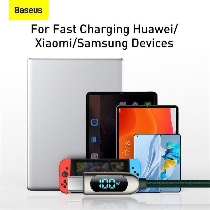 Baseus Display Fast Charging Data Cable Type-C to Type-C 100W 2m - Green, , large image number 5