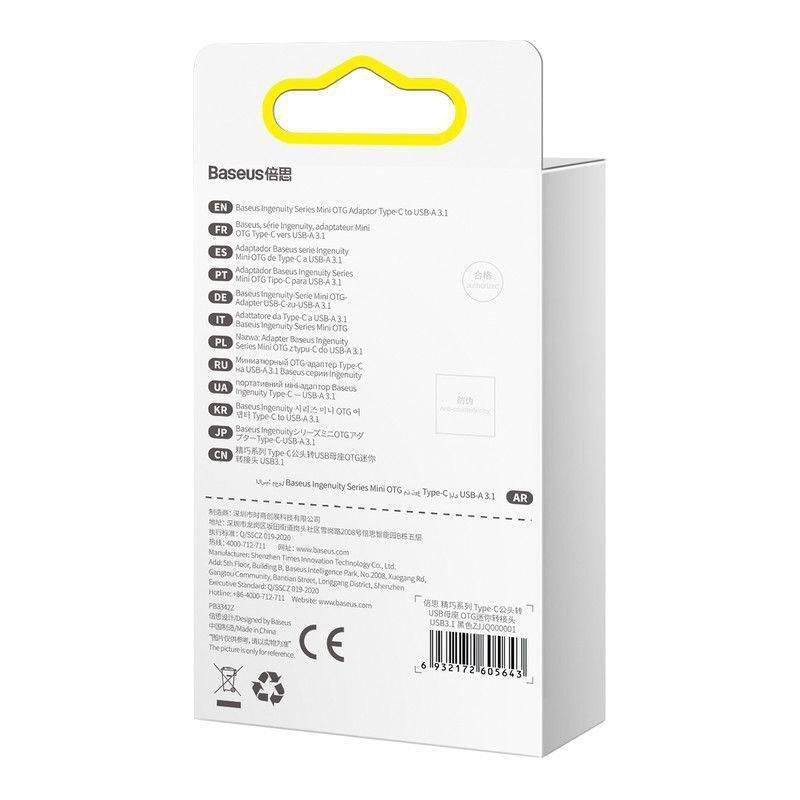 Baseus Ingenuity Series Mini OTG Adaptor Type-C to USB-A 3.1 - Black, , large image number 3