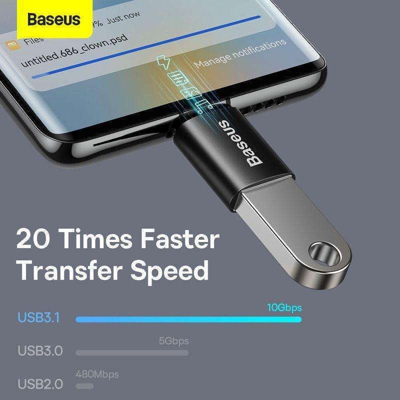 Baseus Ingenuity Series Mini OTG Adaptor Type-C to USB-A 3.1 - Black, , large image number 10