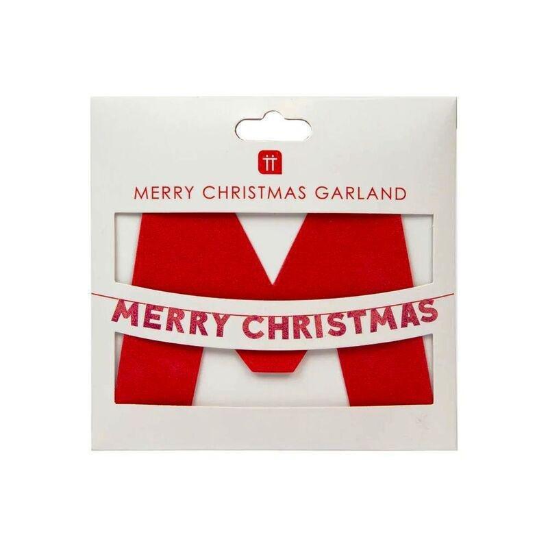 Talking Tables Botanical Nutcracker Merry Christmas Glitter Garland, , large image number 0