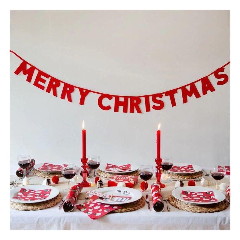 Talking Tables Botanical Nutcracker Merry Christmas Glitter Garland, , large image number 2