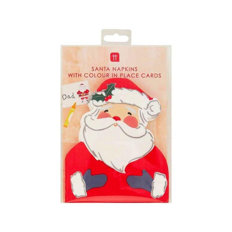 Talking Tables Craft With Santa Shaped Napkin With Colour In Placecards, , medium