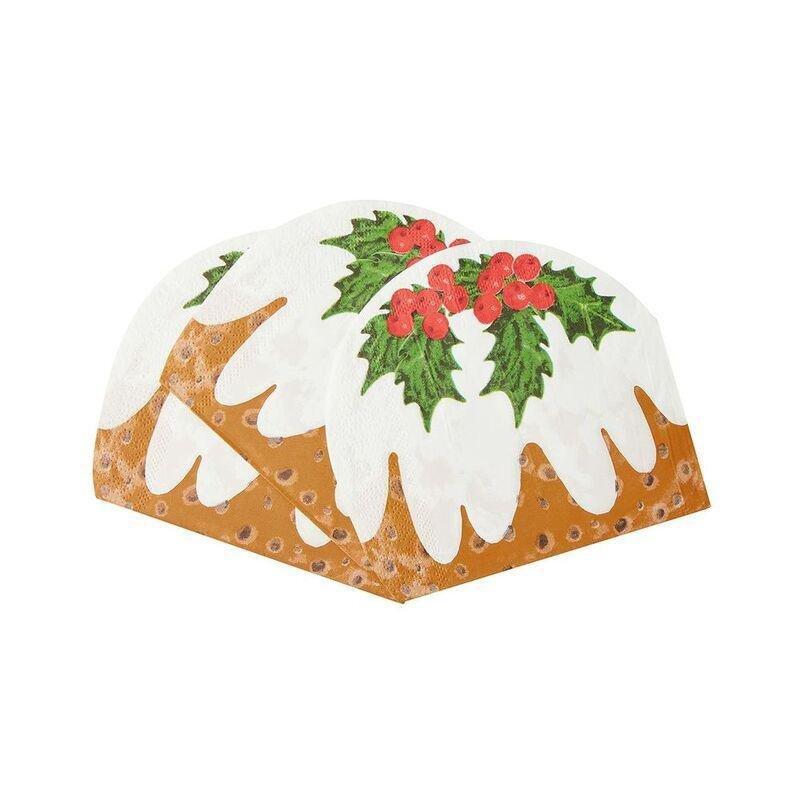 Talking Tables Botanical Holly Shaped Pudding Napkin (Pack of 16), , large image number 1