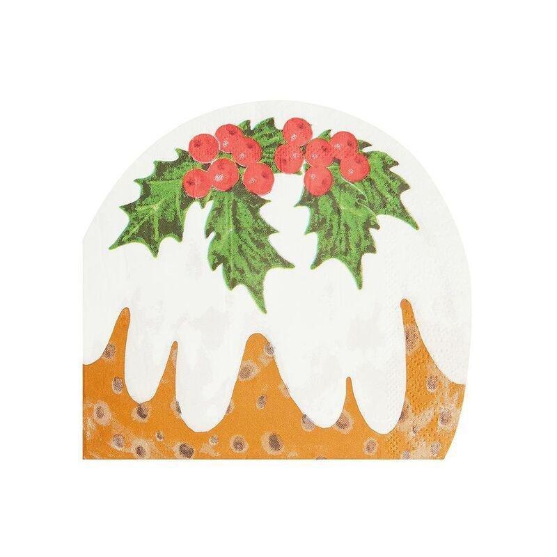 Talking Tables Botanical Holly Shaped Pudding Napkin (Pack of 16), , large image number 2