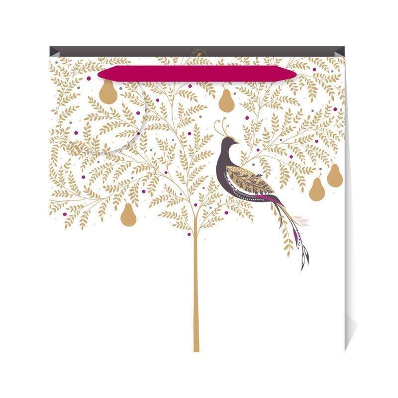 Sara Miller Golden Winter Partridge Medium Bag (22 x 22 x 8cm), , medium