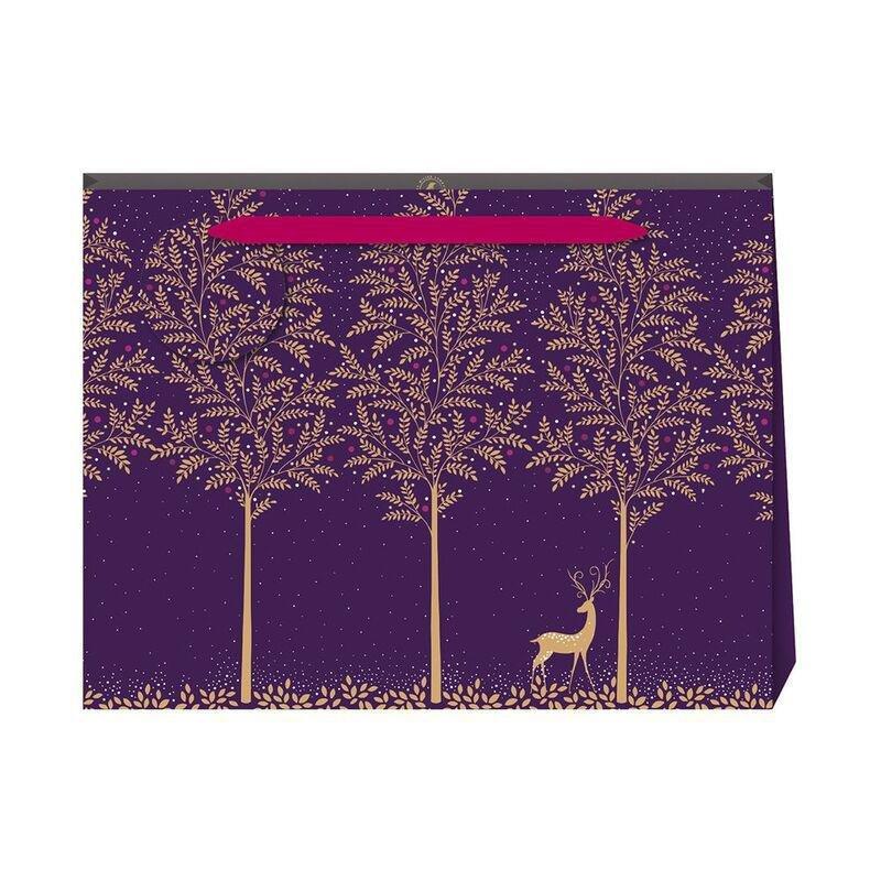 Sara Miller Golden Winter Deer Shopper Bag (27.5 x 36.5 x 12cm), , large image number 0
