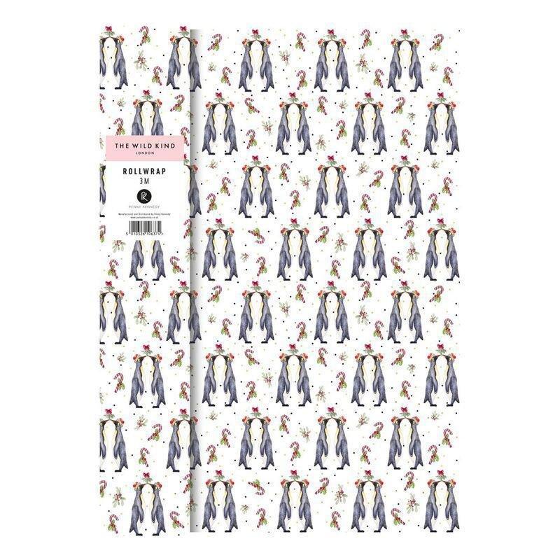 The Wild Kind London Penguin Kiss Roll Wrap (42cm X 59cm), , medium