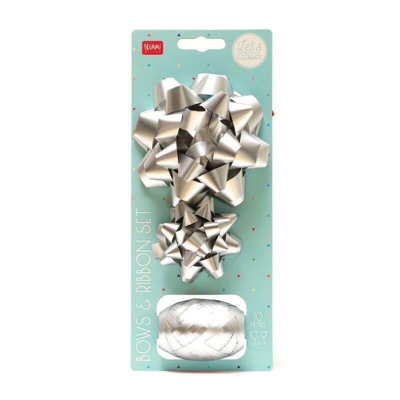 Legami Bows & Ribbon Set (Set of 2) - Silver, , large image number 1