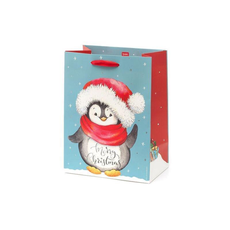 Legami Christmas Gift Bag - Medium - Penguin, , medium