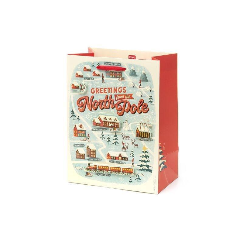 Legami Christmas Gift Bag - Medium - North Pole, , medium