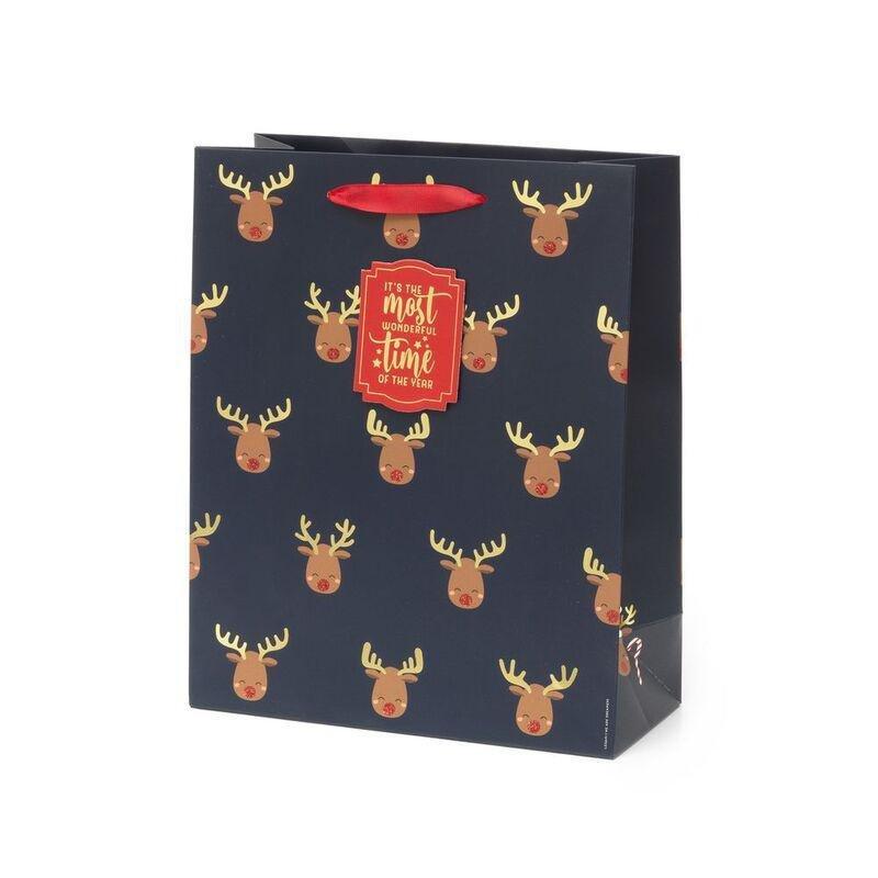 Legami Christmas Gift Bag - Large - Reindeer, , medium