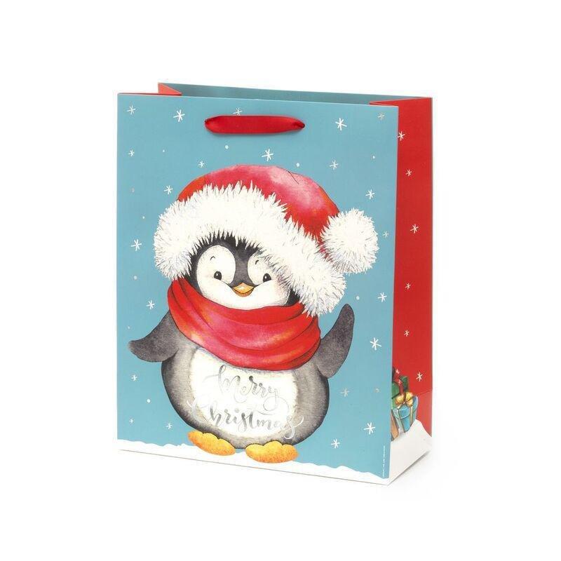 Legami Christmas Gift Bag - Large - Penguin, , large image number 0