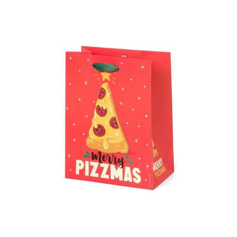 Legami Christmas Gift Bag - Medium - Pizza, , medium