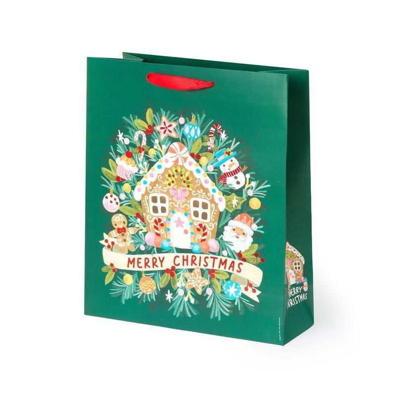 Legami Christmas Gift Bag - Large - Gingerbread House, , medium