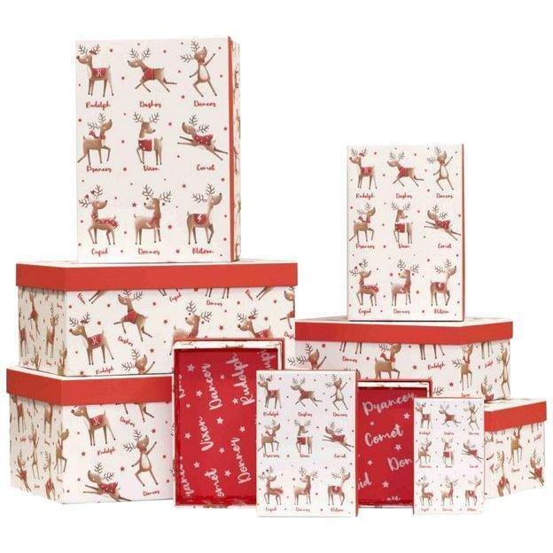 Design By Violet 10 Nested Boxes Team Santa Gift Box (Set of 10), , medium