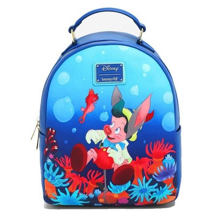 LOUNGEFLY - Loungefly Leather Disney Pinnocchio Sea Mini Backpack