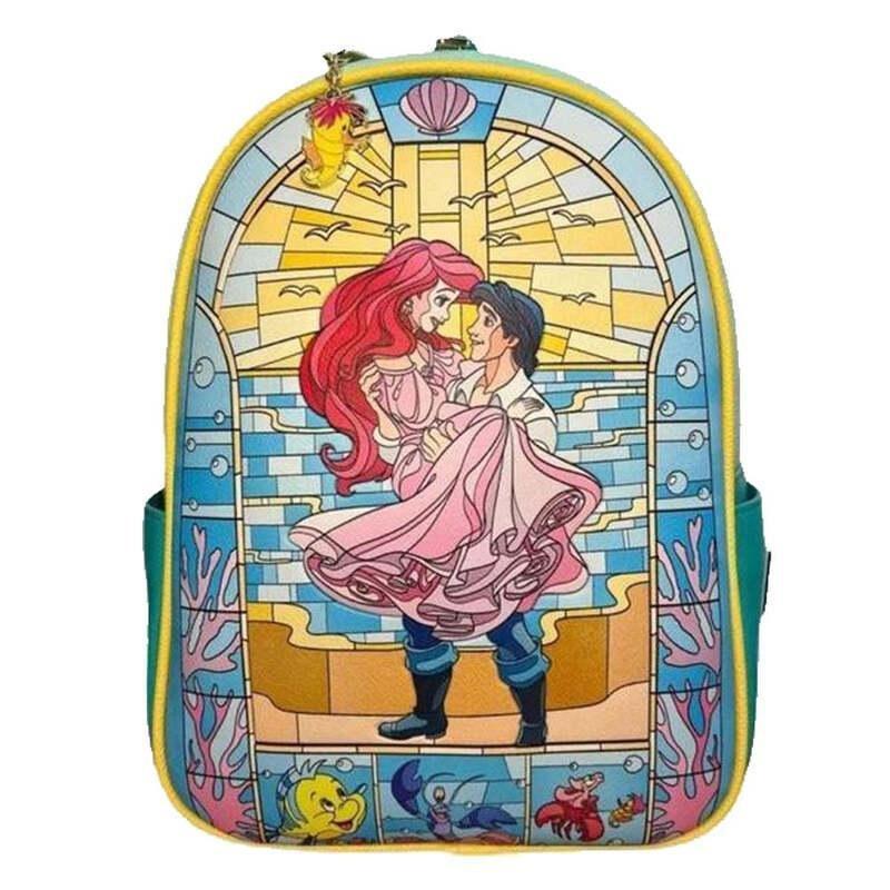Loungefly Leather Disney Little Mermaid Stain Glass Mini Backpack, , large image number 0
