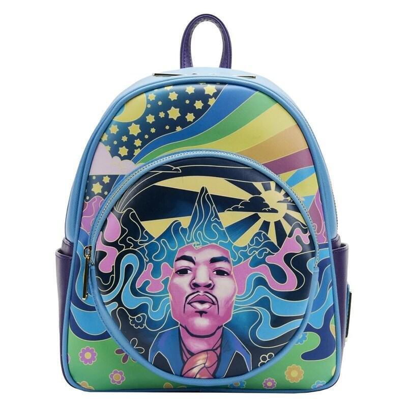 Loungefly Leather Rocks Jimi Hendrix Psychedelic Landscape Mini Backpack, , large image number 0