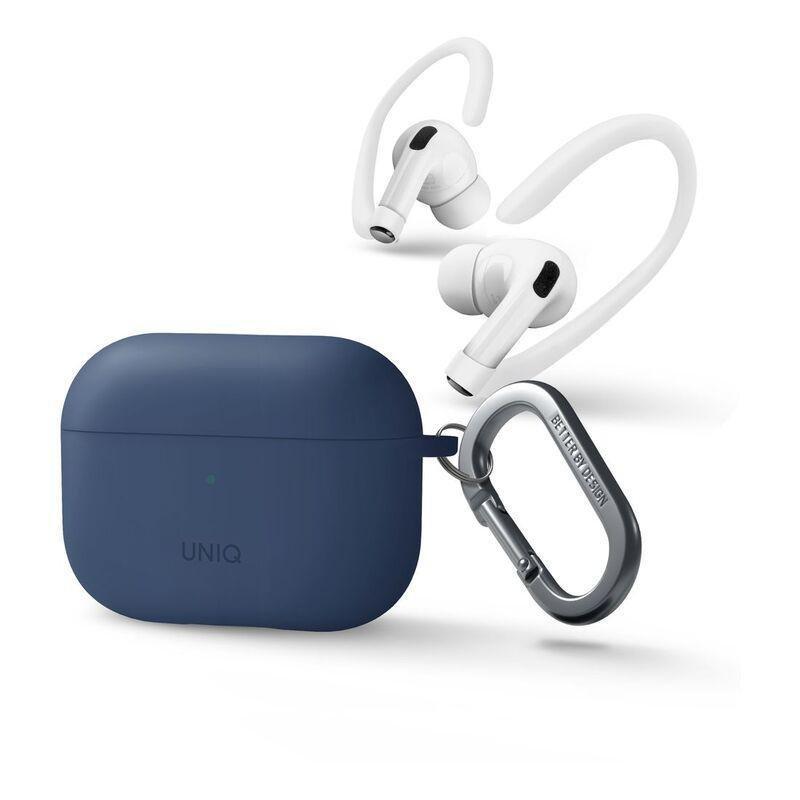 UNIQ Nexo Active Hybrid Silicone Airpods Pro 2nd Gen (2022) Case With Sports Ear Hooks - Blue, , medium