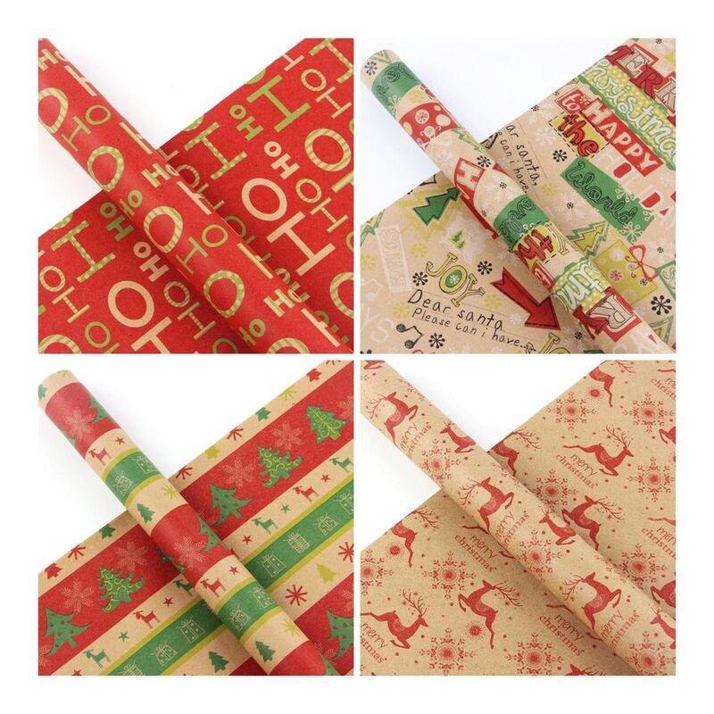 Craftbox Assorted Christmas Design Gift Wrapping Paper (70 x 50cm) (80gsm) (Set of 4), , medium