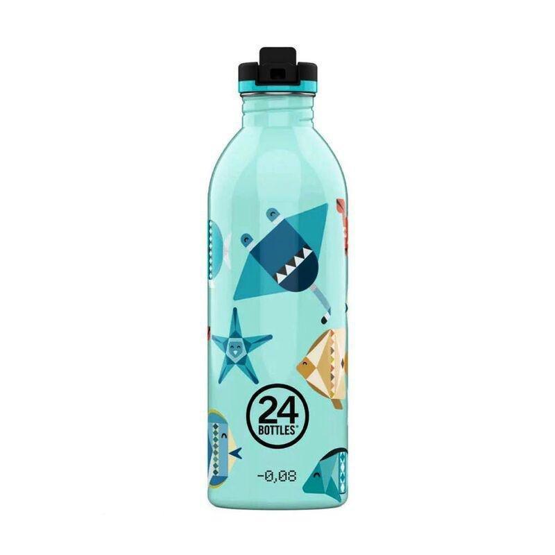 24 Bottles Urban Stainless Steel Water Bottle 500ml - Sea Friends Water Decal Finitura Lucid, , large image number 0