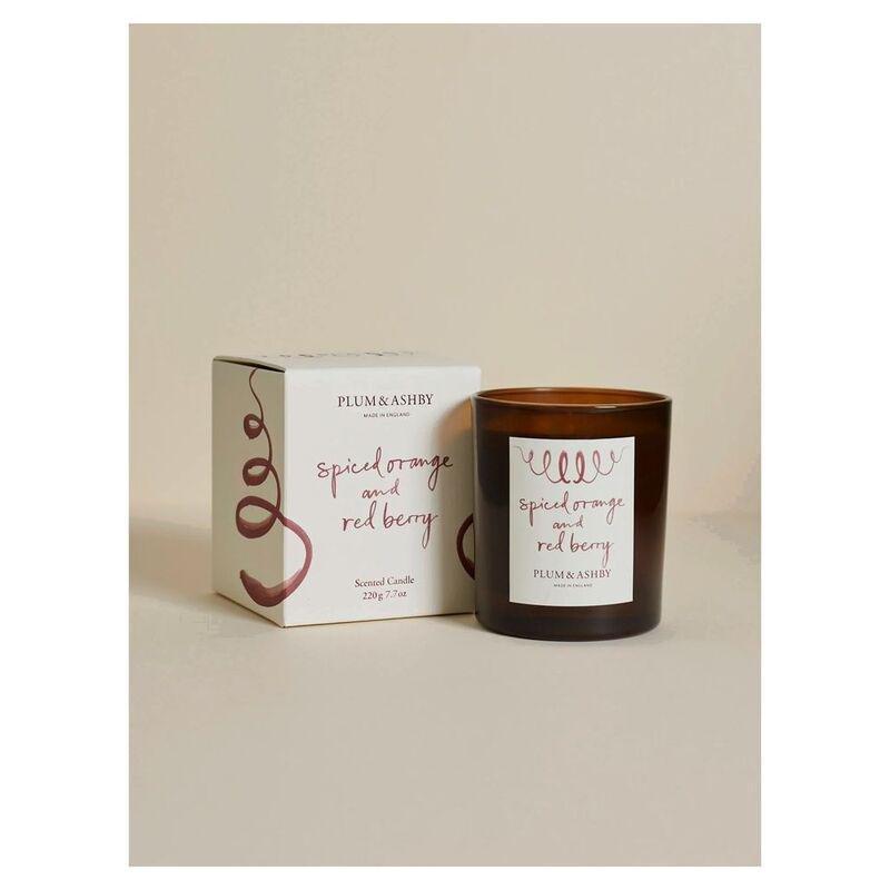 Plum & Ashby Christmas Candle Spiced Orange & Red Berry 220g, , large image number 0
