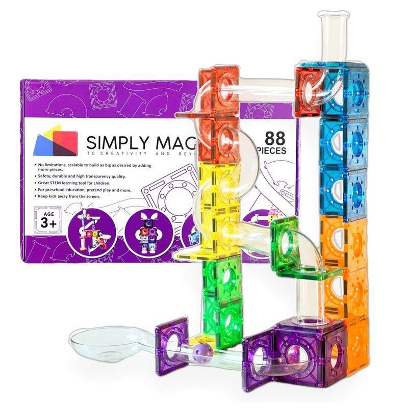 Simply Mags Magnetic Tiles - Ball Run (88 Pieces), , medium