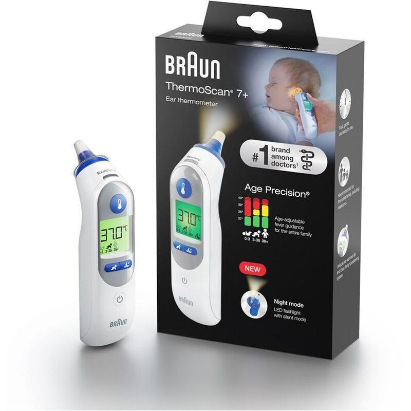 Braun IRT 6525 ThermoScan 7+ with Age Precision and Night mode - White, , large image number 1