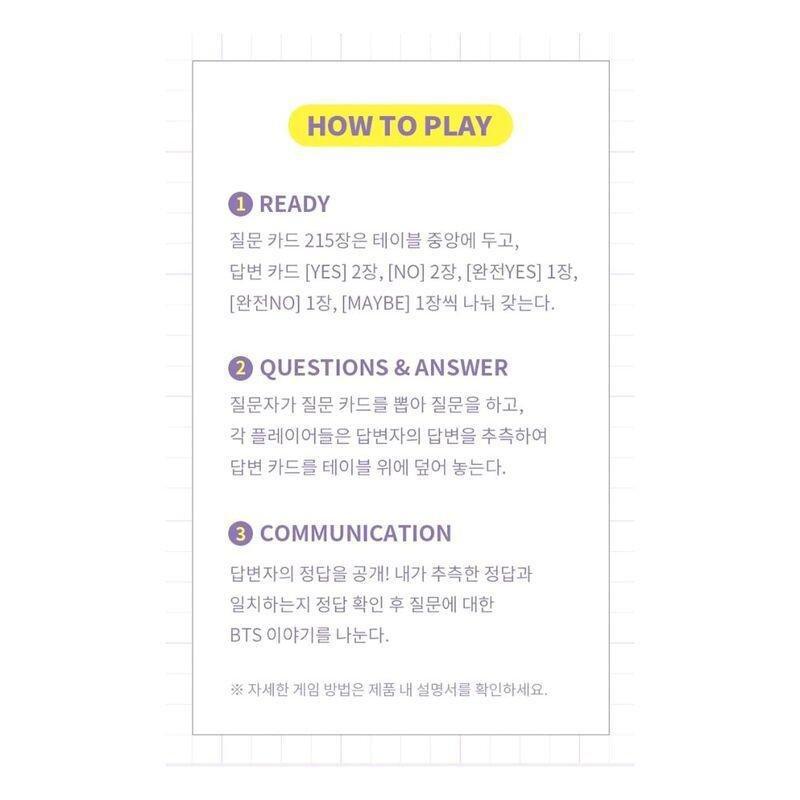 BIG HIT ENTERTAINMENT - BTS Edition Do You Know Me (Card Game) | BTS