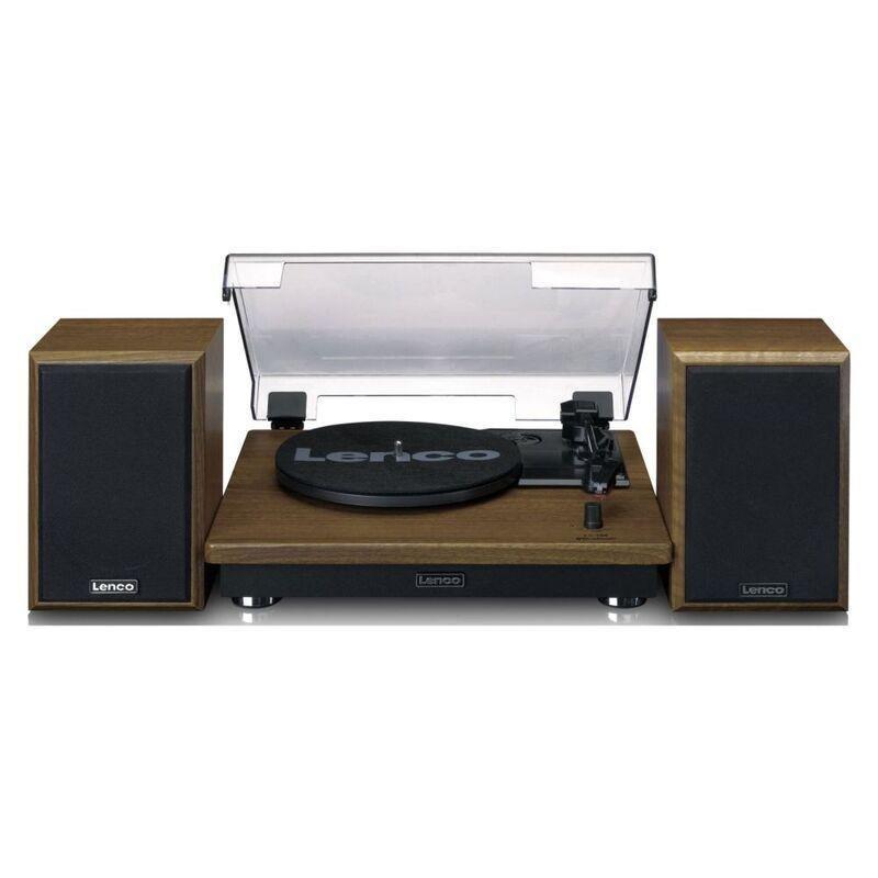 Lenco LS-100WD UK Turntable With Built-In Speakers - Wood, , large image number 0