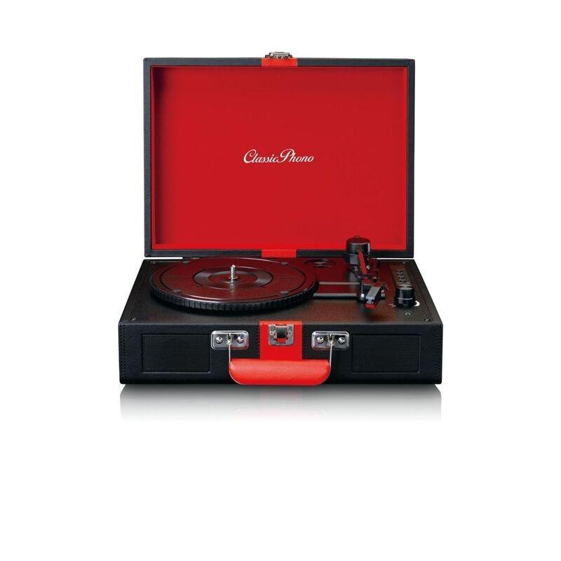 Lenco Classic Phono TT-110BKRD UK Turntable With Bluetooth And Built-in Speakers - Black/Red, , large image number 0