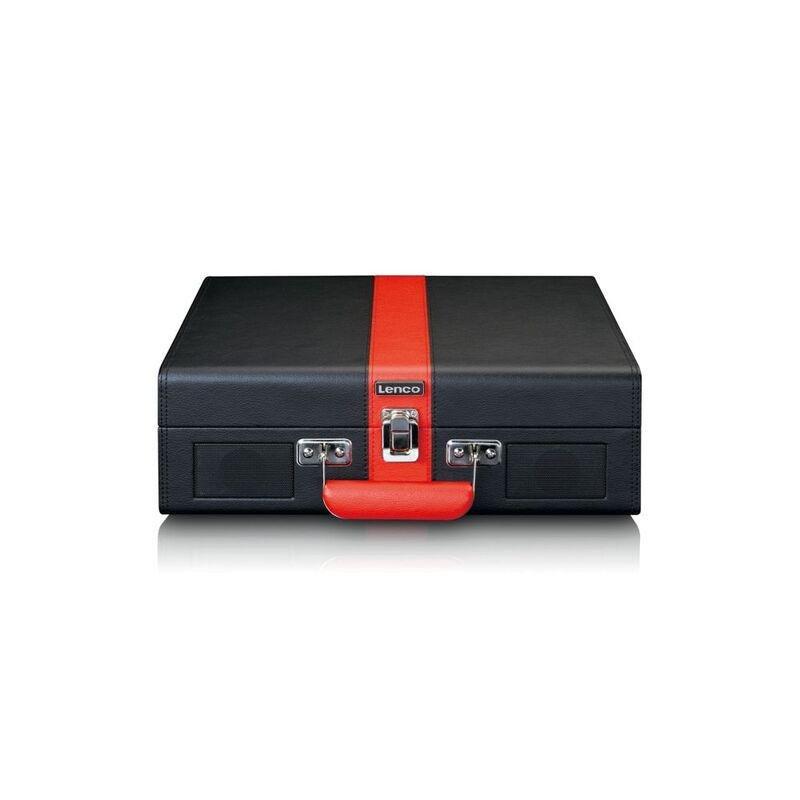 Lenco Classic Phono TT-110BKRD UK Turntable With Bluetooth And Built-in Speakers - Black/Red, , large image number 1