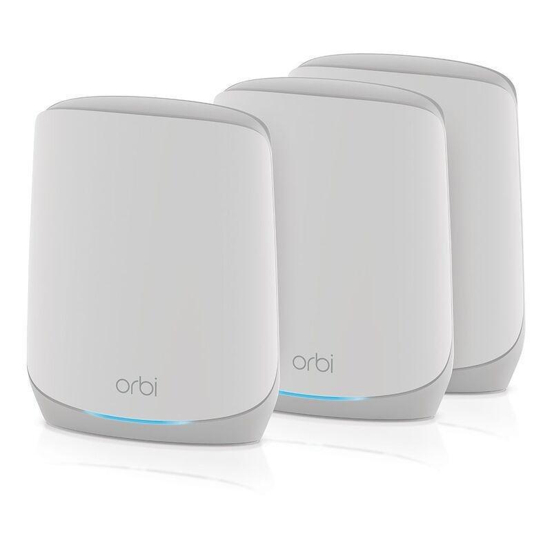 NETGEAR Orbi Tri-band 5.4Gbps WiFi 6 Mesh System with 1 year of NETGEAR Armor (Router + 2 Satellites), , large image number 0