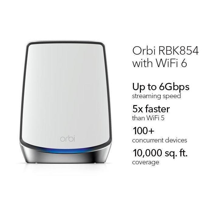 NETGEAR Orbi 850 Series Tri-band 6Gbps WiFi 6 Mesh System (Router + 3 Satellites), , large image number 1