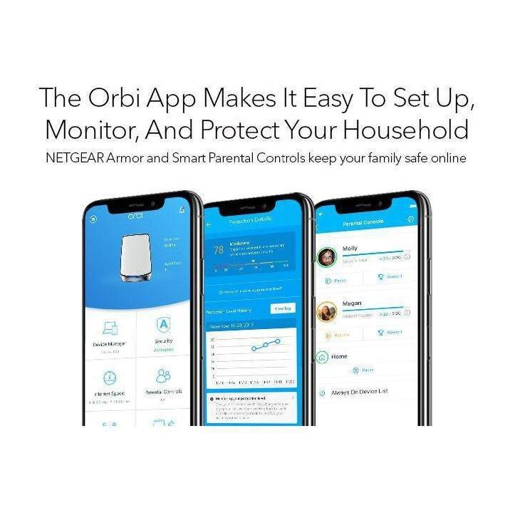 NETGEAR Orbi 850 Series Tri-band 6Gbps WiFi 6 Mesh System (Router + 3 Satellites), , large image number 2
