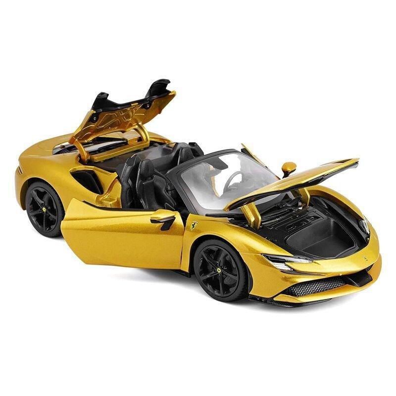 Bburago 18-16016 Ferrari Race & Play SF90 Spider 1.18 Scale Die-Cast Model Car - Yellow, , large image number 1