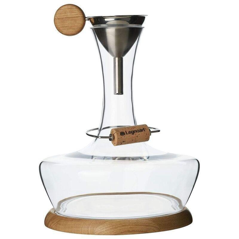 Legnoart Chateau Du Gout Decanter Set In Crystal & Oak, , medium