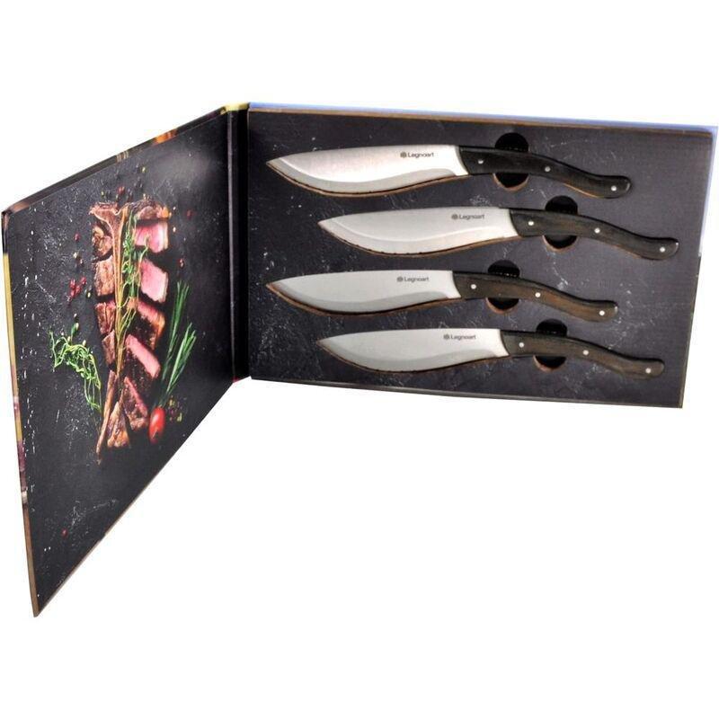 Legnoart Tomahawk Steak Knife Set With 4 Pcs Dark Handle, , large image number 1