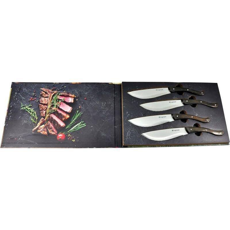 Legnoart Tomahawk Steak Knife Set With 4 Pcs Dark Handle, , large image number 2
