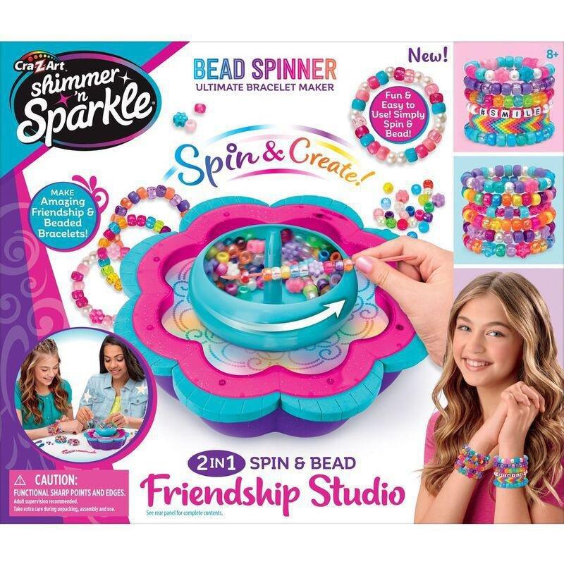 Shimmer 'n Sparkle 2-in-1 Spin & Bead Friendship Studio Craft Kit, , large image number 0