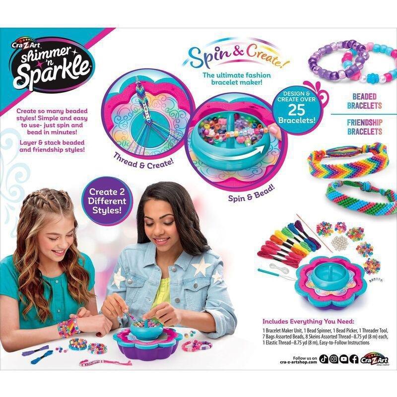 Shimmer 'n Sparkle 2-in-1 Spin & Bead Friendship Studio Craft Kit, , large image number 3