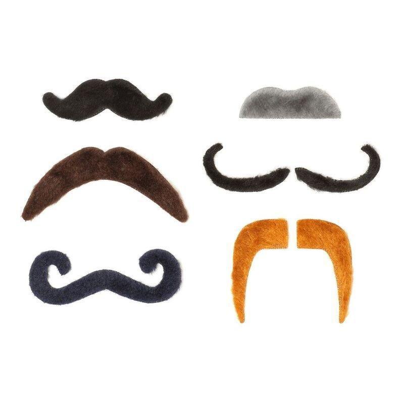 LEGAMI - Legami Adhesive Fake Moustaches - Hot Moustache (Set of 6)